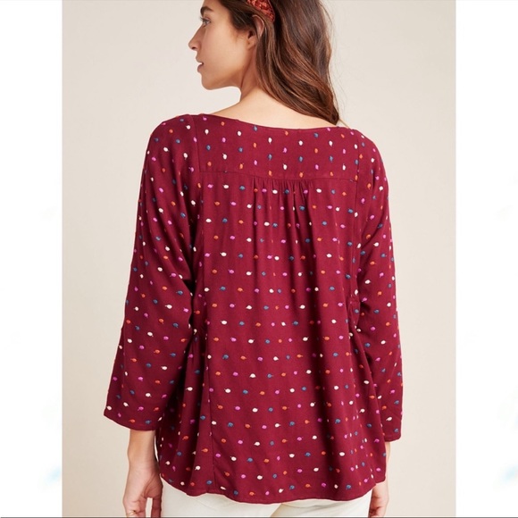 NWT Anthropologie Maeve Dottie Embroidered Blouse, Size Medium - Picture 3 of 10